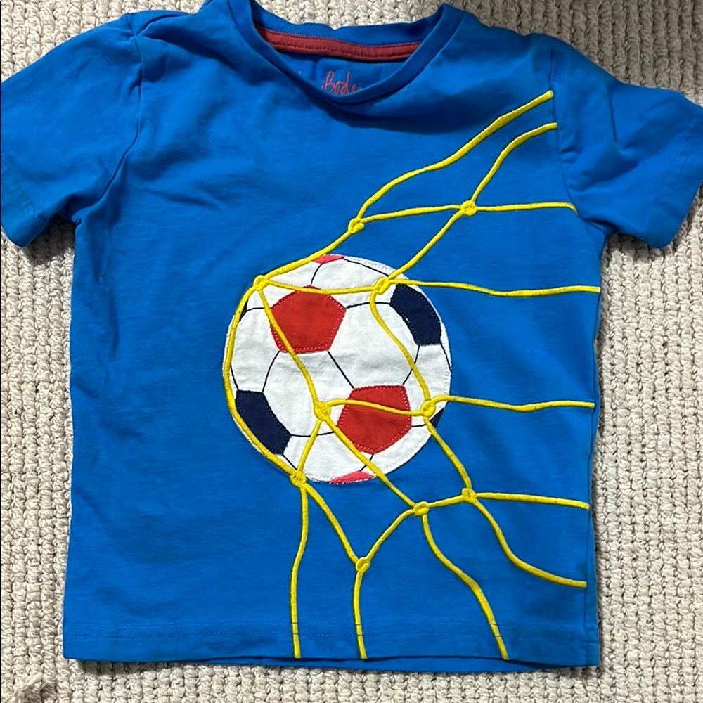 Mini Boden SS Blue Soccer Kids T-Shirt